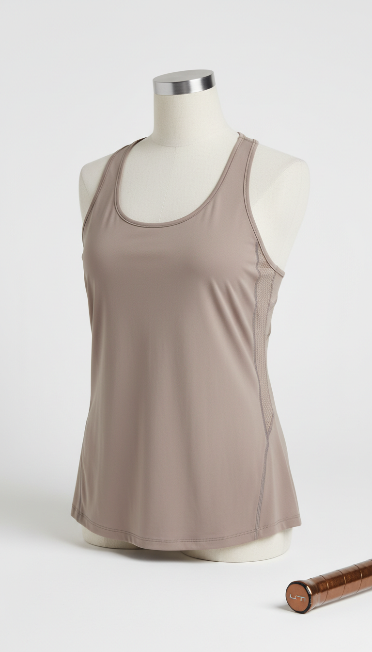 Soft taupe technical tank top