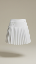Porcelain white pleated tennis skirt