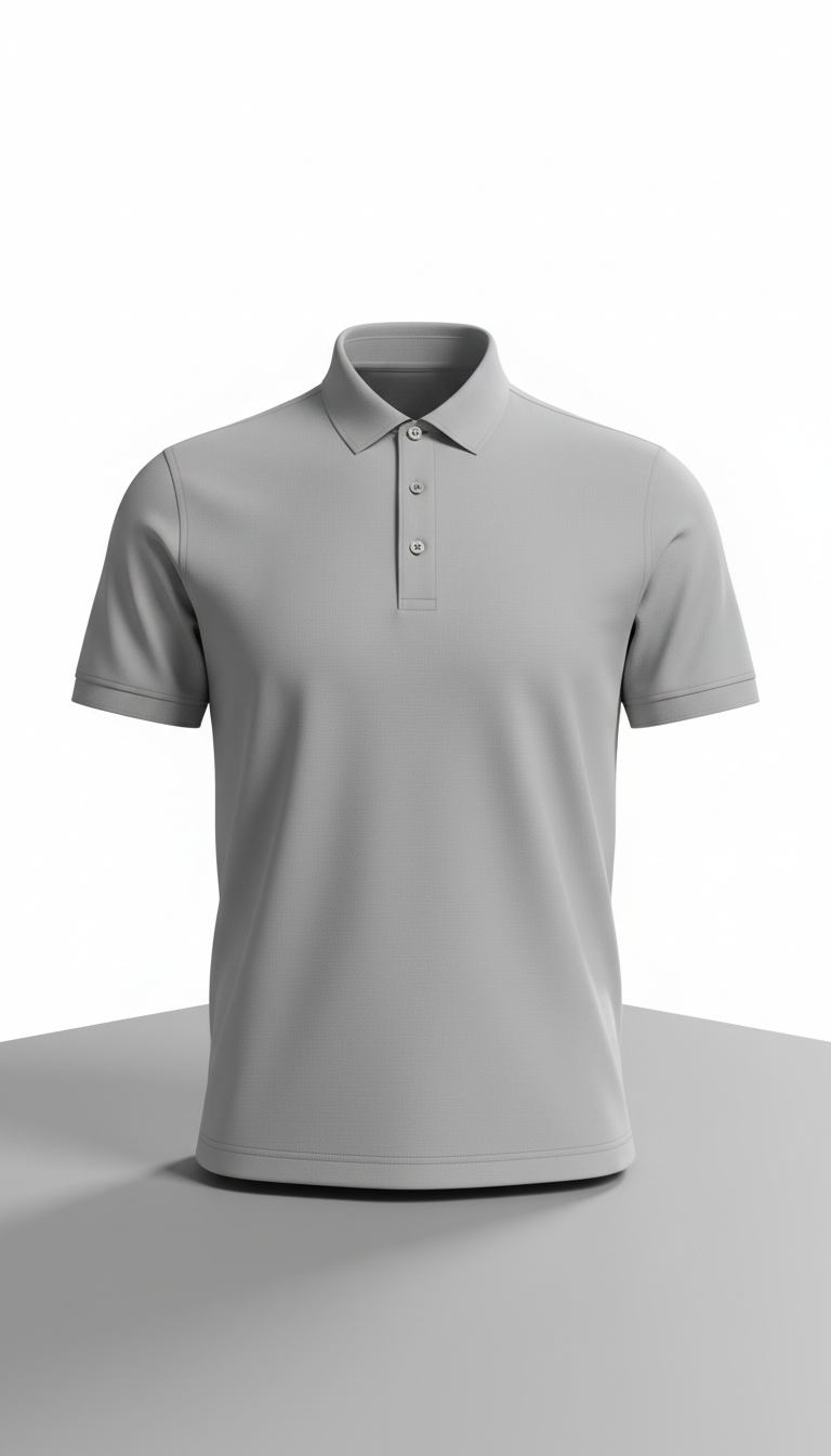 Platinum Grey Tailored Tennis Polo