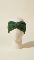 Chic knit headband in pine green
