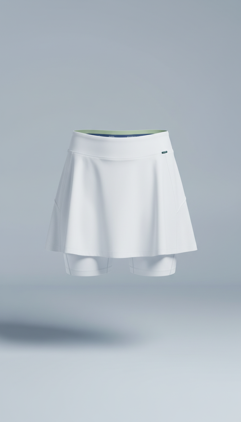 Optic White Technical Tennis Skirt