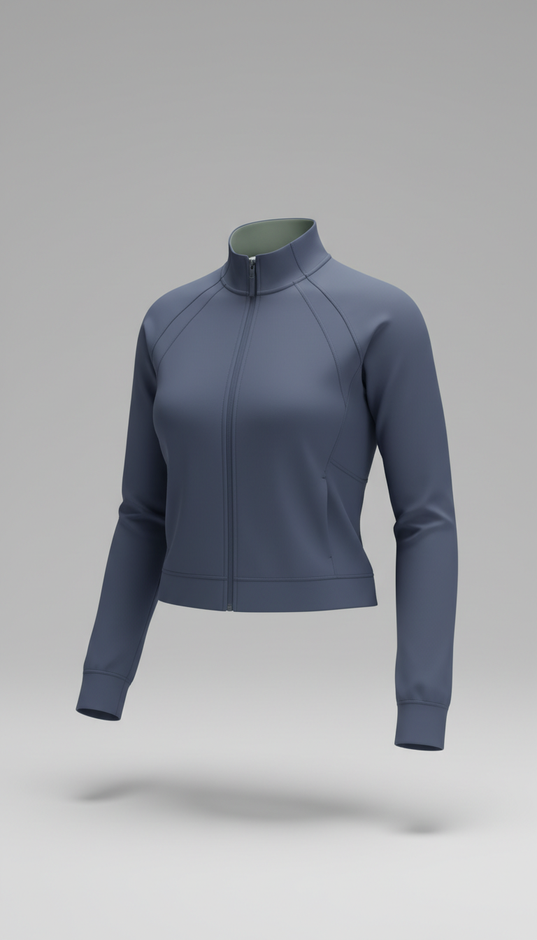 Slate Blue Cropped Performance Jacket